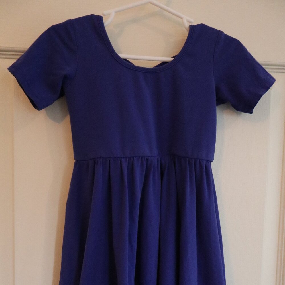 Royal Blue Girls sz 4 dress with criss cross back design